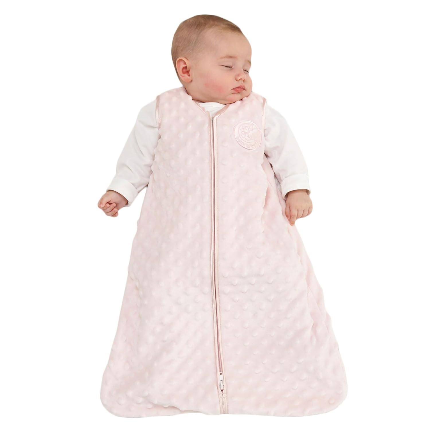 HALO Sleepsack Plush Dot Velboa Wearable Blanket, TOG 1.5, Pink, Medium : Baby