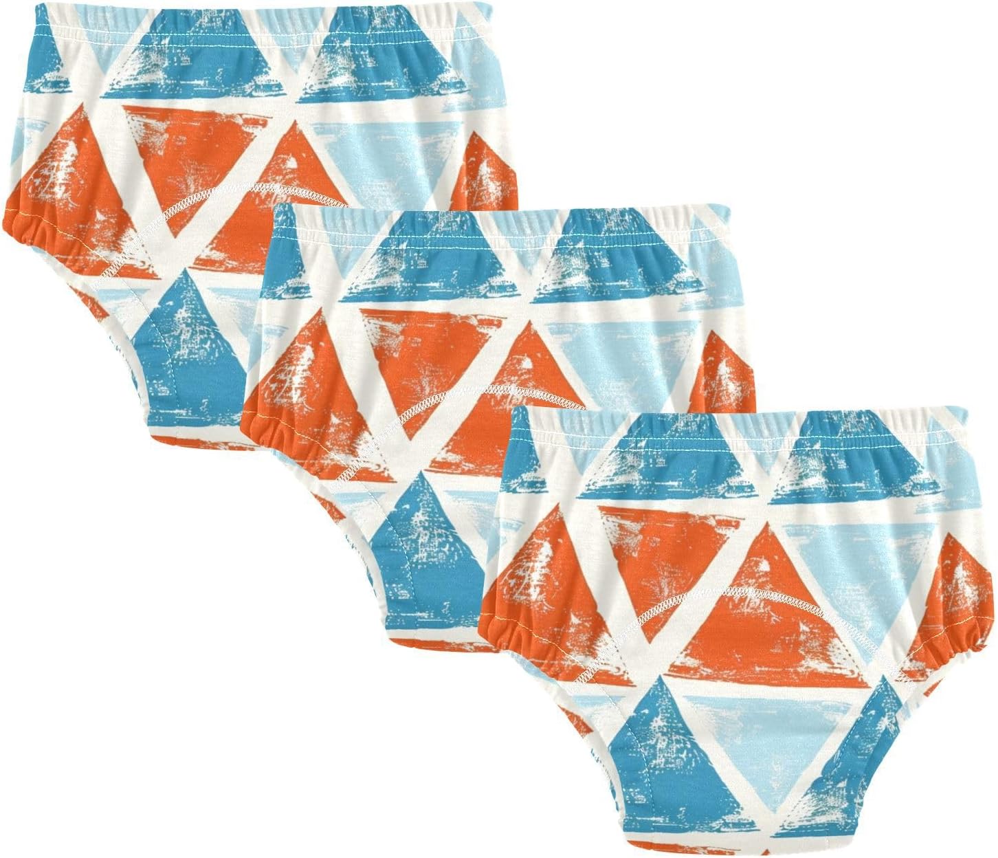 Baby Girls Potty Training Pants Leakproof Nighttime Training Underwear Potty Training Underwear for Infant 4T Geomtric Triangles Orange Blue