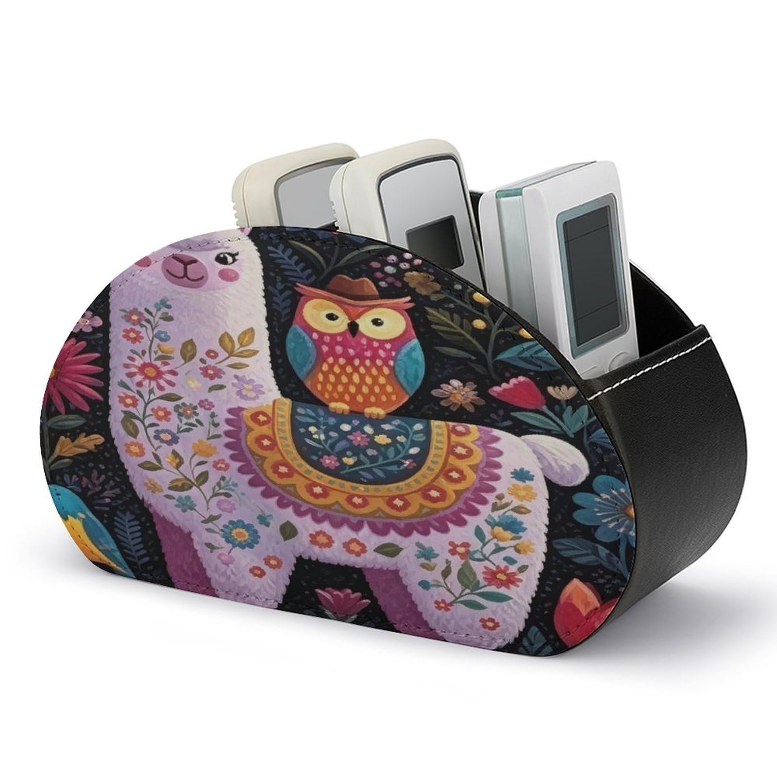 Btcowzrv Style Llama Remote Control Holder With 5 Compartments
