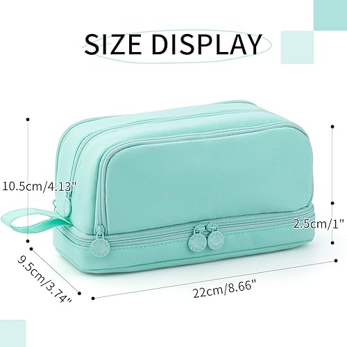 Miniatura 5 de CICIMELON Estuche para bolígrafos y lápices de gran capacidad con 4 compartimentos, bolsa organizadora de múltiples ranuras estética para útiles