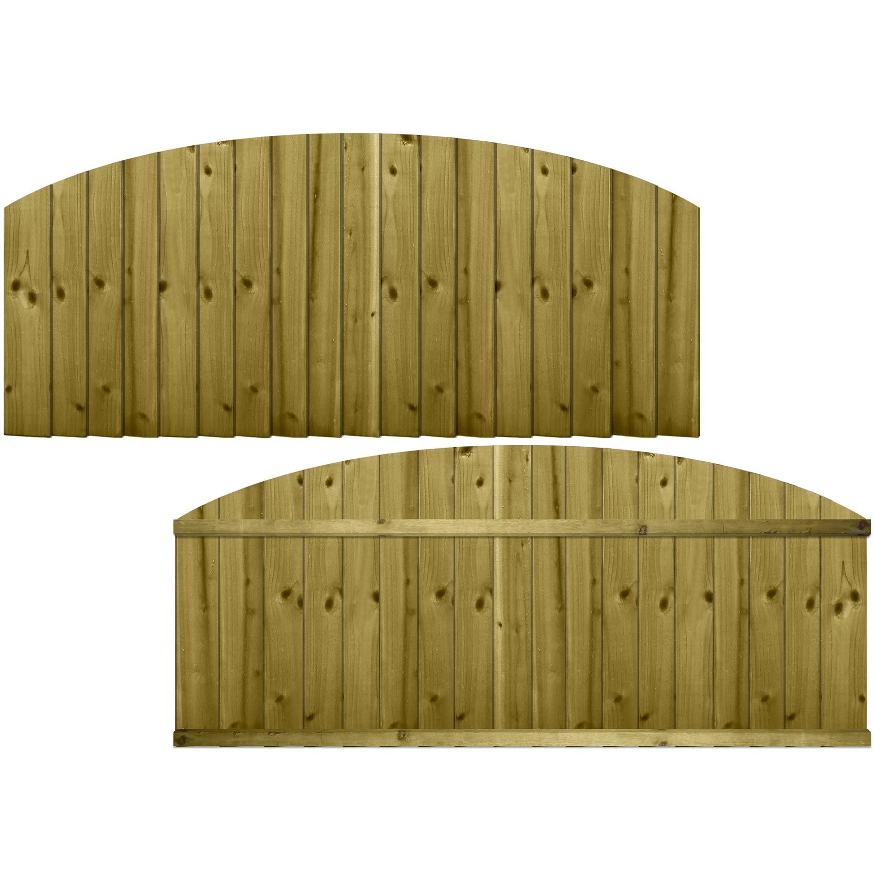 Premier Garden Supplies Pressure Treated (Tanalised) Dome Top Feather Edge Fence Panel, 6Ft X 2Ft Semi-Braced Wooden Arch Topper Extension | Heavy Duty Treated Closeboard Fencing, Ideal For Any Garden Perimeter (Wide: 182Cm X High: 82Cm)