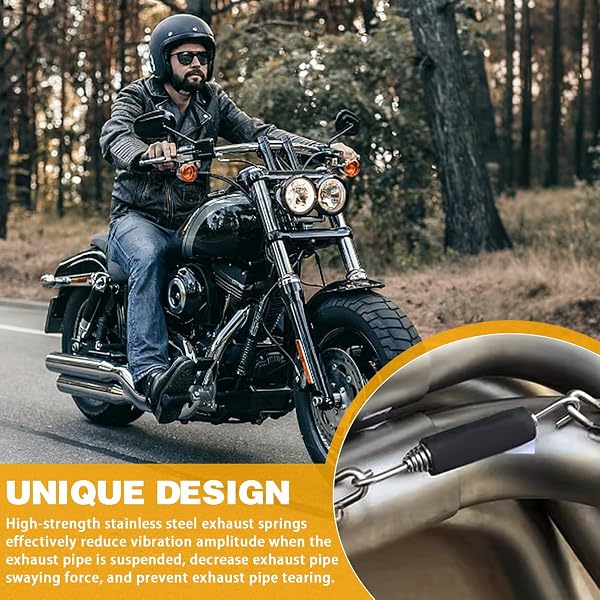 6 Pièces Ressorts de Pot d'Échappement, 85mm Ressort de Tension avec Double Crochet, Ressort de Traction Acier Inoxydable pour Motos et Scooters - 5