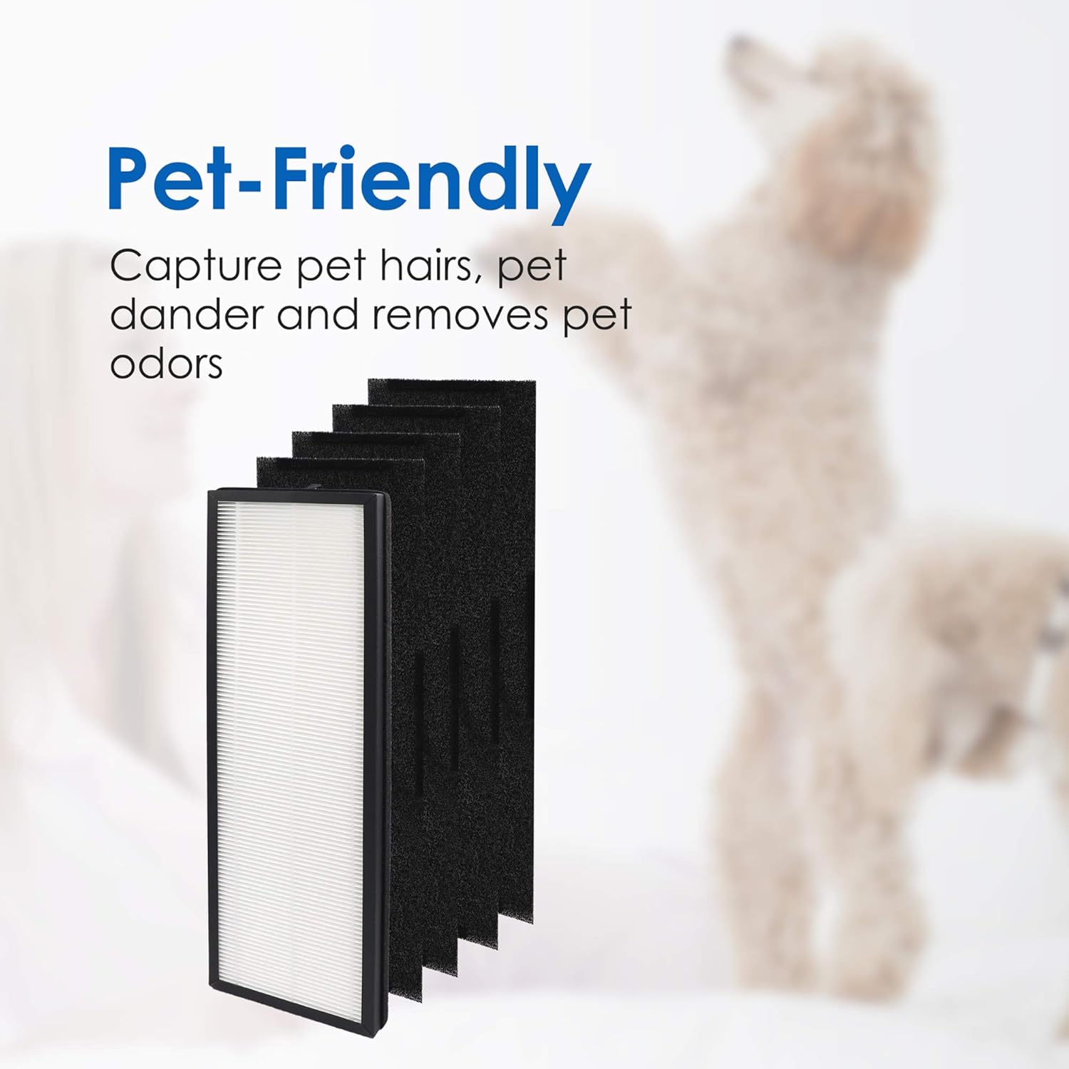 Flintar NEA120 Replacement Filter, Compatible with Eureka NEA120 and Toshiba Smart WiFi Air Purifier, H13 Grade Air Filter (NEA-F1) and 4 Activated Carbon Filters (NEA-C1)