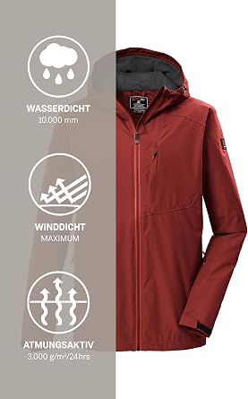 Killtec Men's Kos 56 Mn Jacket Functional Jacket / Outdoor Jacket with Hood Packable