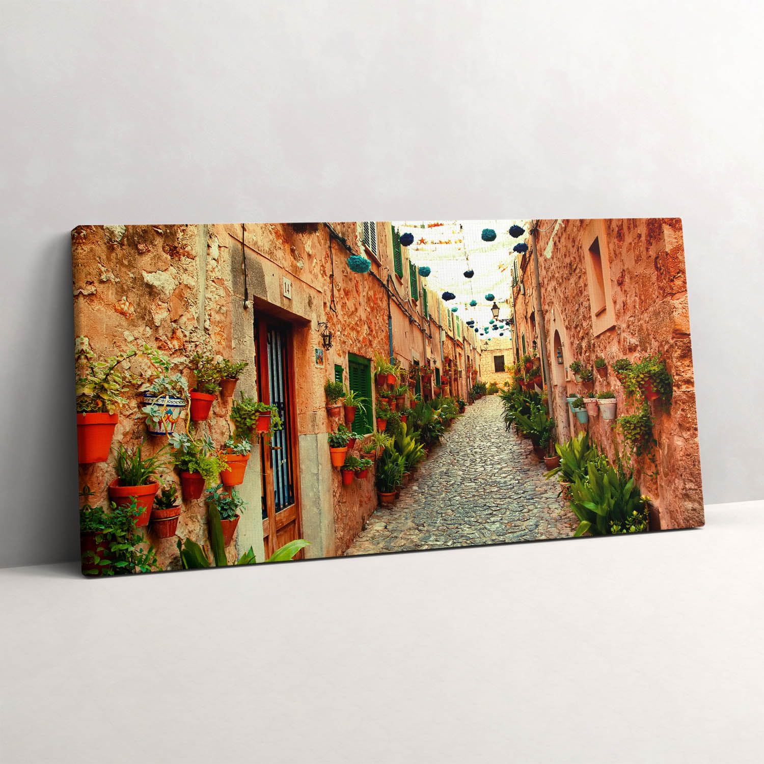 Tableau d'art Wallfluent Rue de Valldemossa une toile haut de gamme 100x50