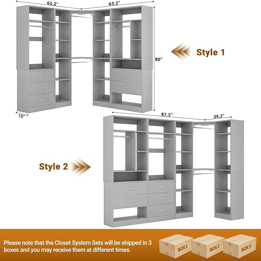 J-closet Amazon.com: Besiost Freestanding Closet System with 3 Sets