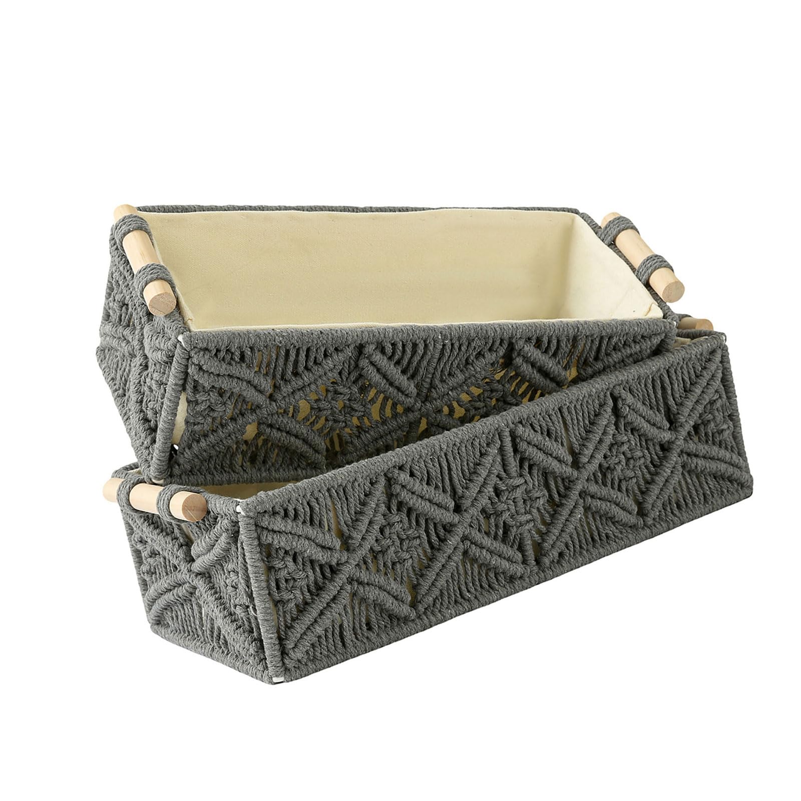 rectangular tissue box cover, Multipurpose Sturdy Cotton Weave Storage Box Accessory for Tissues and Remote Controls(Gray Butterfly C)