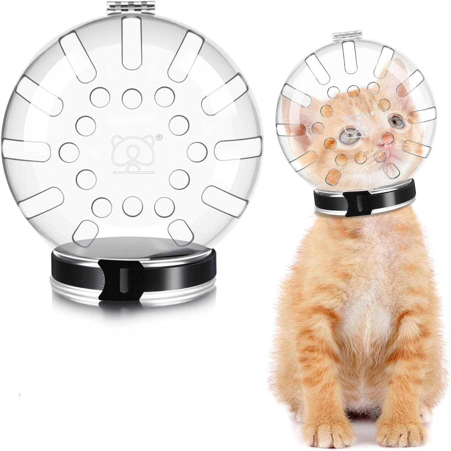 Kifmurase Cat Muzzle for Grooming Adjustable Hood Transparent Cats Helmet Anti Bite Muzzles Prevent from Cats Biting Scratching, Breathable Cat Bubble Muzzle for Nail Trimming Shaving and Bathing