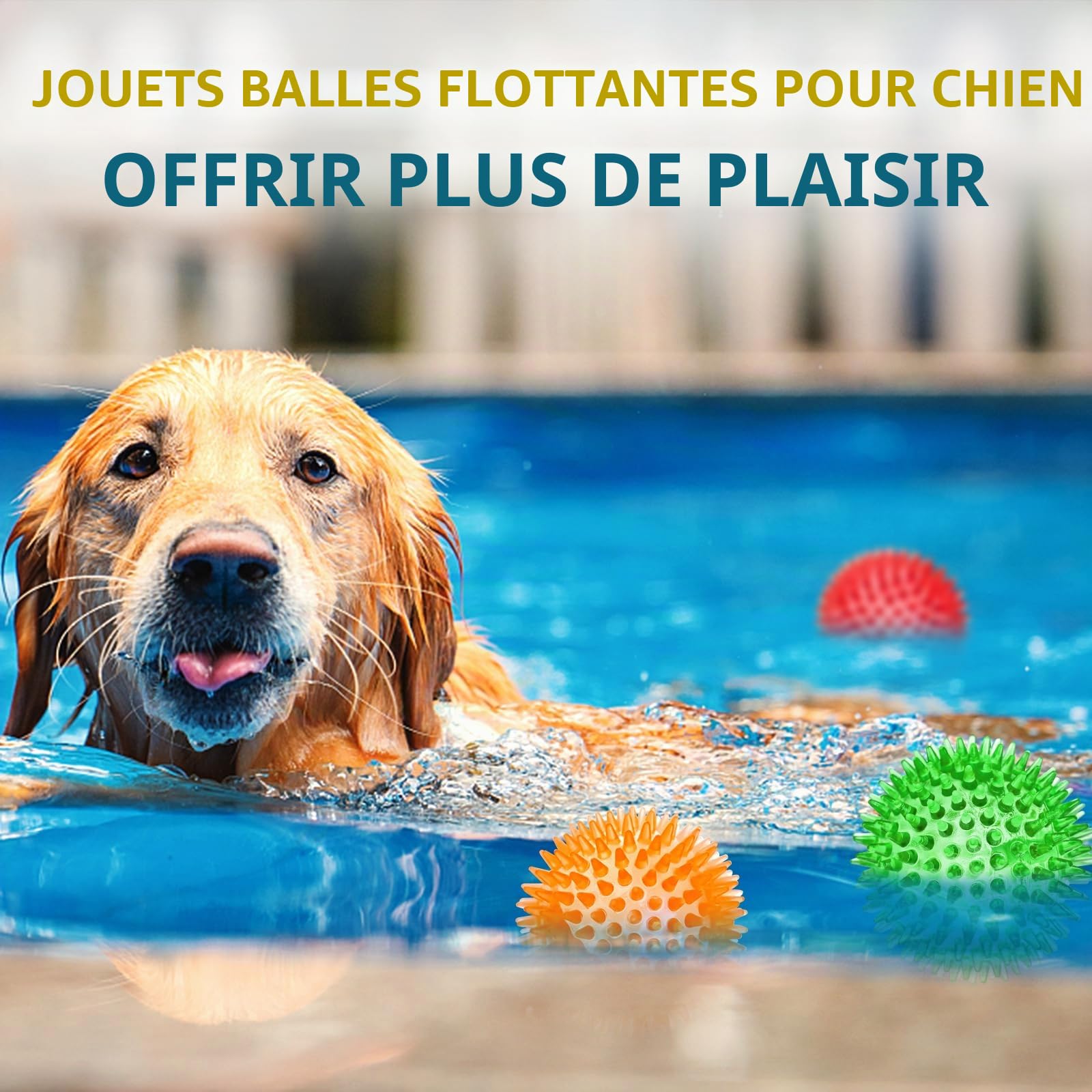 SHARLOVY Balles couineuses de 7,6 cm pour Petits Chiens, 4 Couleurs, balles à Picots pour Chiot, Jouets à mâcher durables pour la Dentition, Jouets indestructibles à rapporter et à entraîner, sans