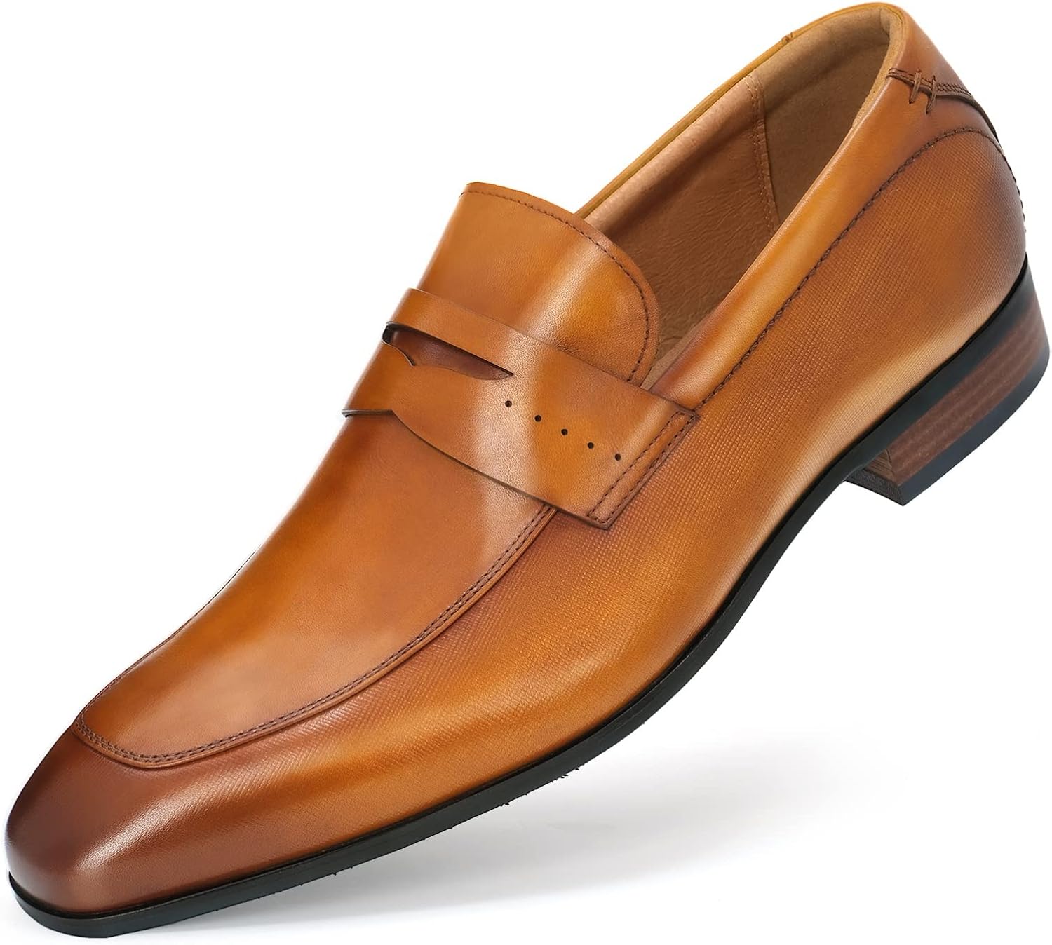 Men’s Slip on Oxford Dress Shoes Classic Handmade Calfskin Manufacturing More Compact, Choose The Right Size to Modify The Foot Shape
