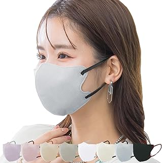 [一木良品] 小顔マスク 60枚入(10枚×6パック)/お徳用200枚(10枚×20パック) 3Dマスク 3層薄型 息しやすい 立体 バイカラー 不織布 血色 立体構造 3d カラー 高通気 おしゃれ くちばし 使い捨て 耳が痛くならない 花粉・ホコリ・PM2.5、ウイルス飛沫カット