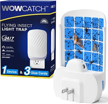 Flying Insect Trap for Indoors, Plug-in Bug Catcher for Gnats, Fruit Flies