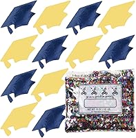 Vista 33 de Confeti Grad Cap Negro, Púrpura Combo - 2 bolsas de media onza (1 oz) (8400/8412)