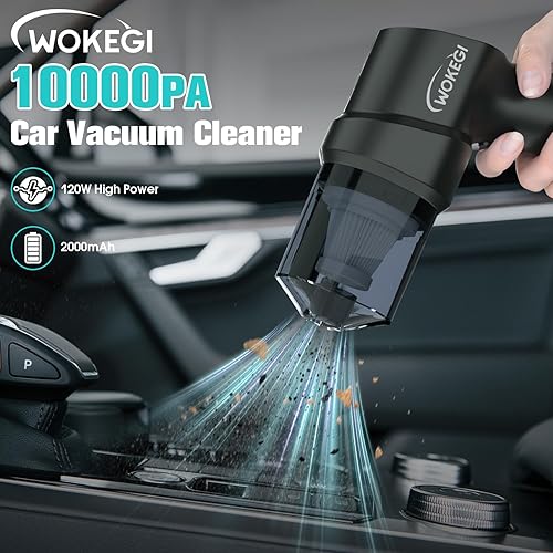 Miniatura 2 de Mini aspiradora de mano para automóvil, aspiradora portátil inalámbrica de 10000 PA con batería de 2000 mAh, aspiradora pequeña 3 en 1 y plumero de