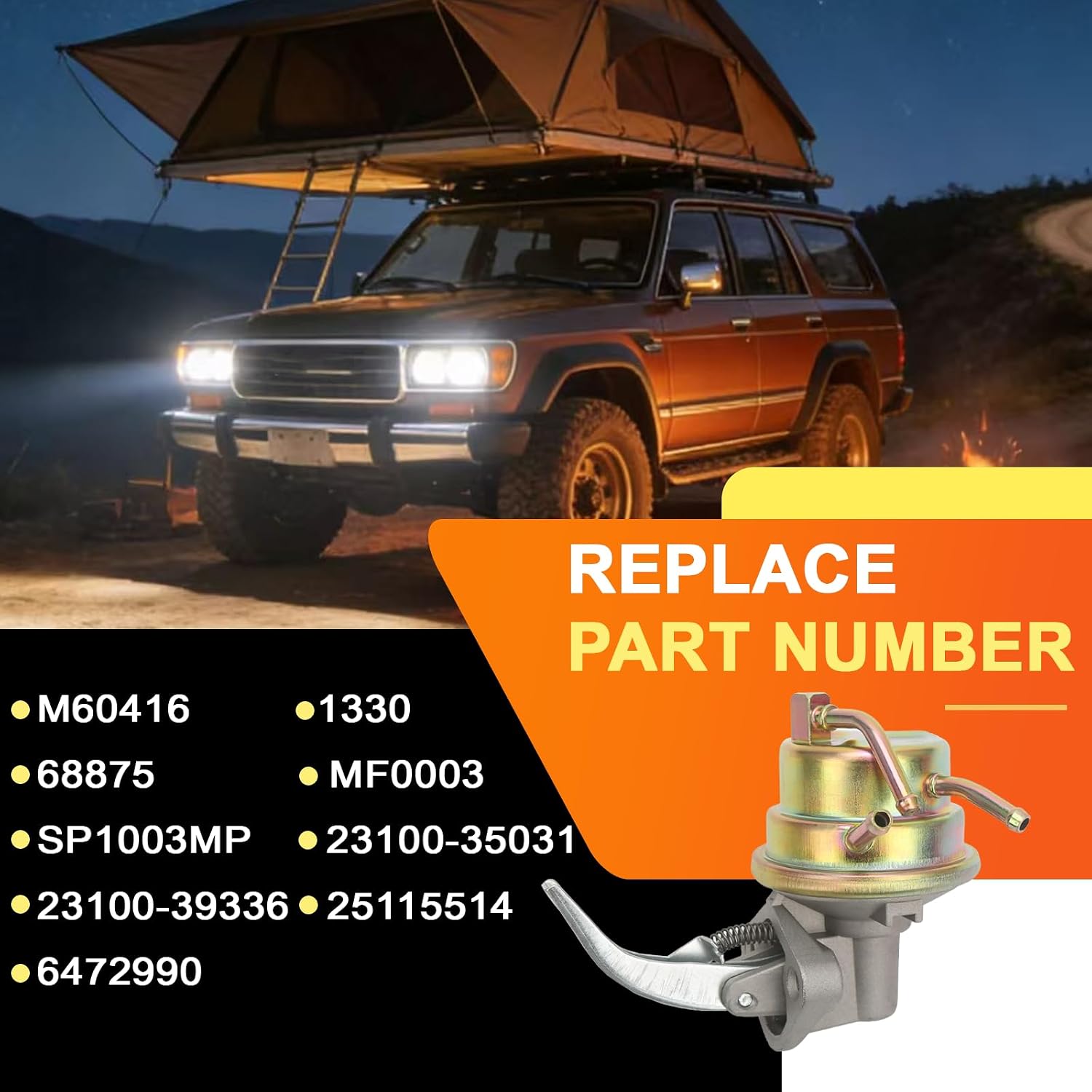 M60416 Mechanical Fuel Pump Replace for Toyota 4Runner 1984, Toyota Celica 1981-1983, Toyota Corona 1981-1982, and Toyota Pickup 1981-1990