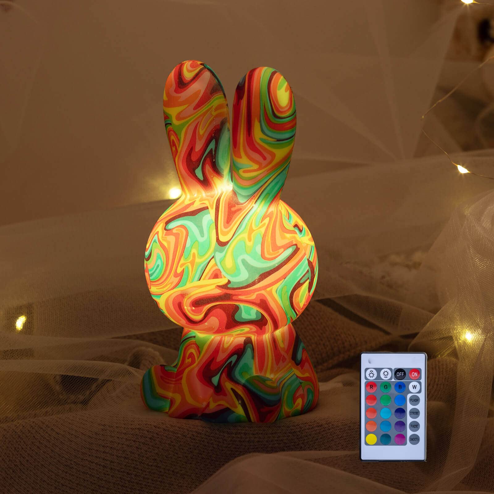 GIMURM Touch Night Light Lamp for Kids,Battery Operated Rechargeable Rabbit Table Lamp,16 Color Changing Lighting, Cute Light Lamp for Kids Room, Cute Gifts