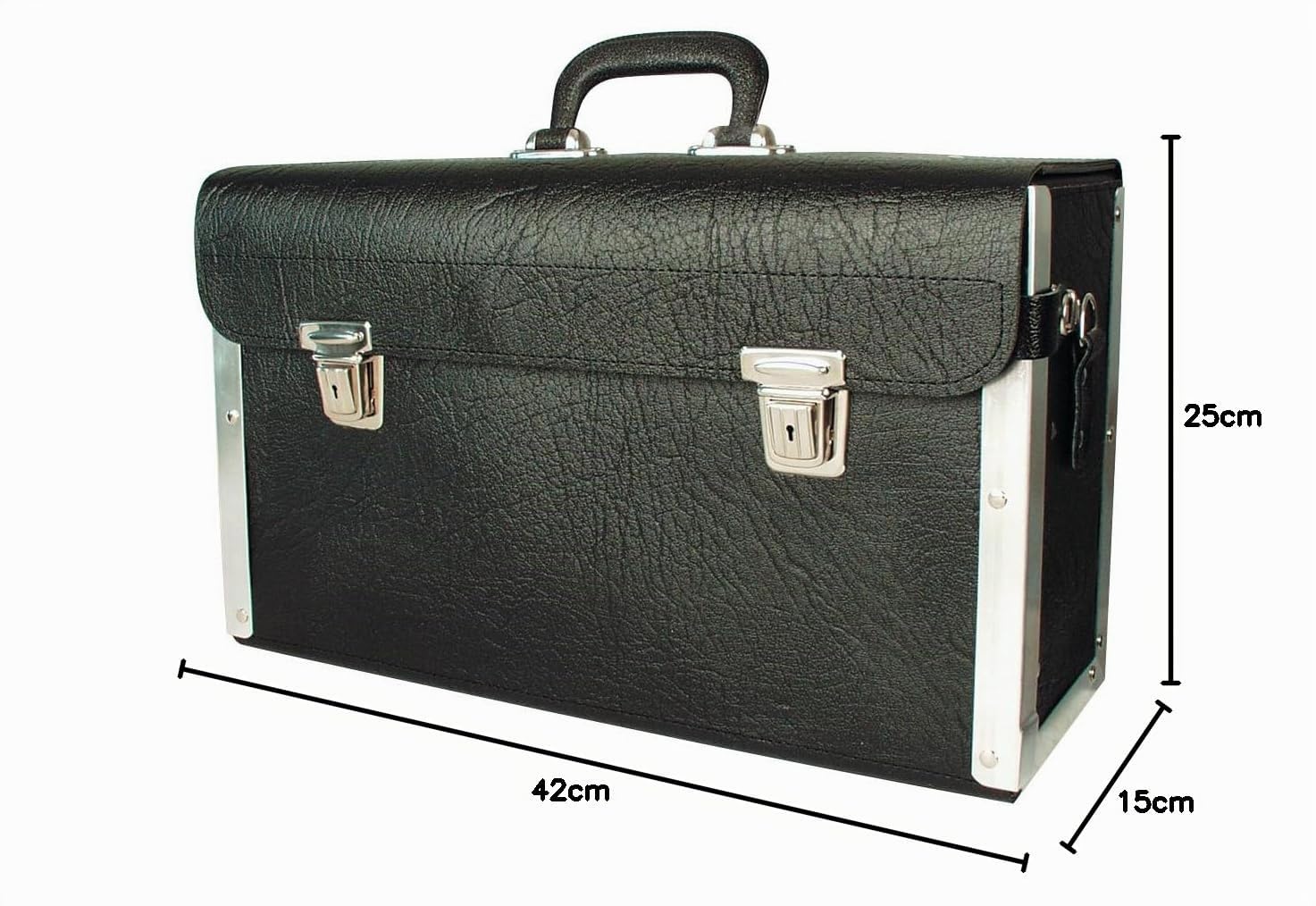 Werkzeugtasche Leder groß leer 420x150x250mm Werkzeugkoffer Ledertasche XXL