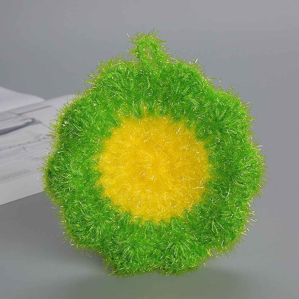 3Pcs Non Scratch Dish Scrubbers for Kitchen,Odor Resistant Durable Cleaning Sponge Pads, Cute Flower Dish Sponges for Dishwashing Aesthetic Sink Decor Cleaning Puff image 3