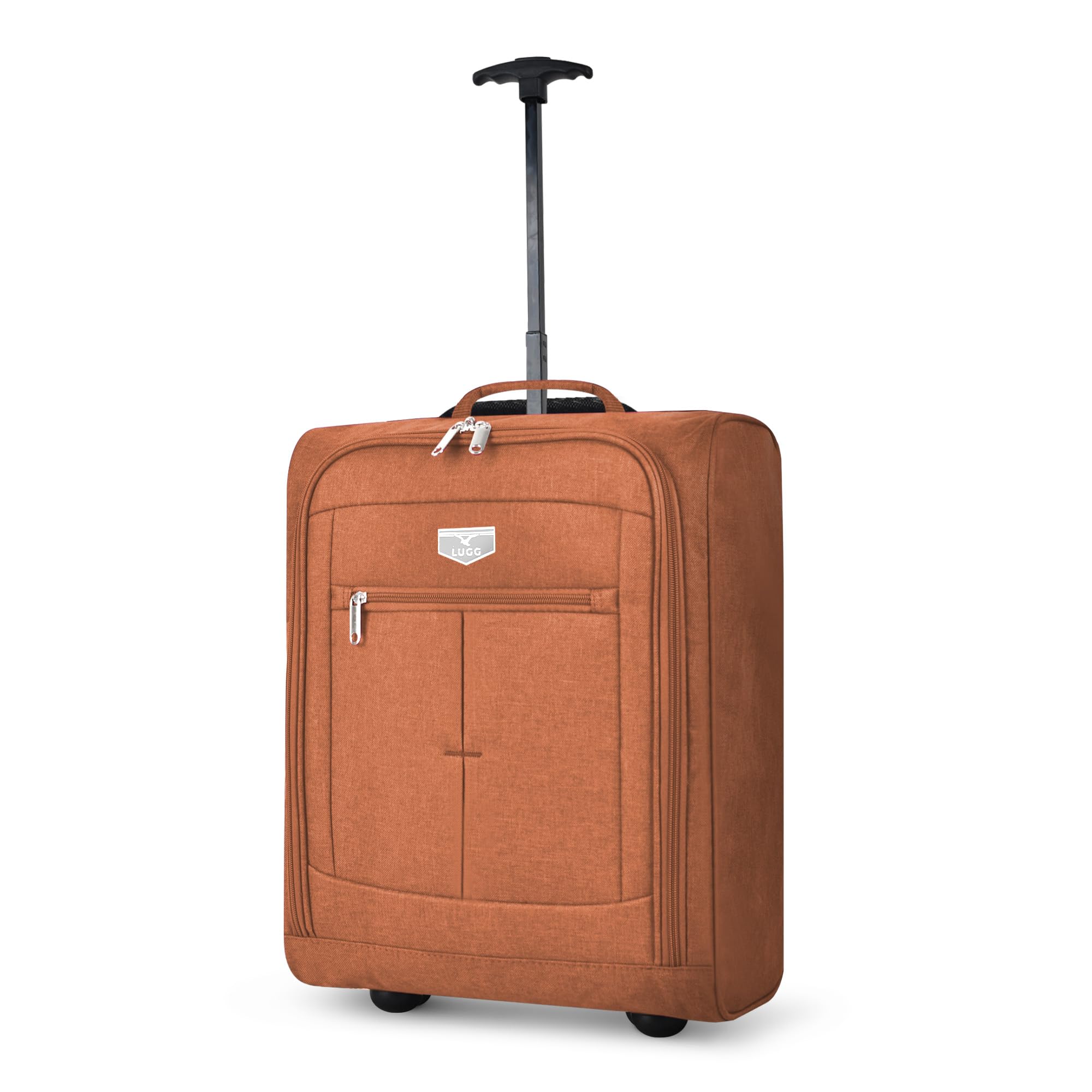LUGG Cabin Size Lightweight Luggage - Durable 600D Polyester Snowflake Push Up Trolley - Solid Wheels - Easyjet, Ryanair, British Airways - Airway Locker (55x40x20cm)