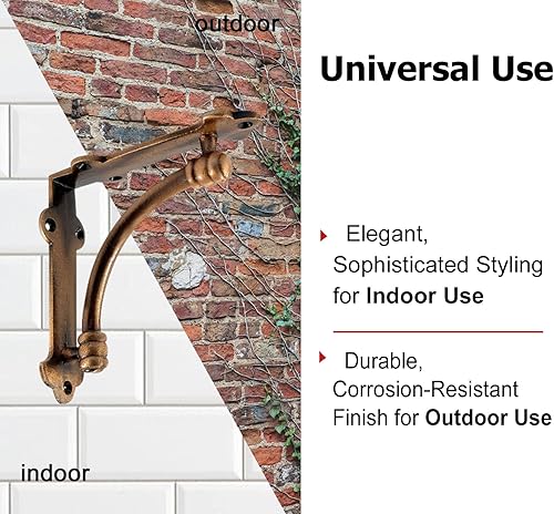 Miniatura 3 de NACH Soportes decorativos para estantes, paquete de 4 soportes decorativos de hierro fundido de cobre de 5.25 x 1.25 x 5.25 pulgadas, soportes