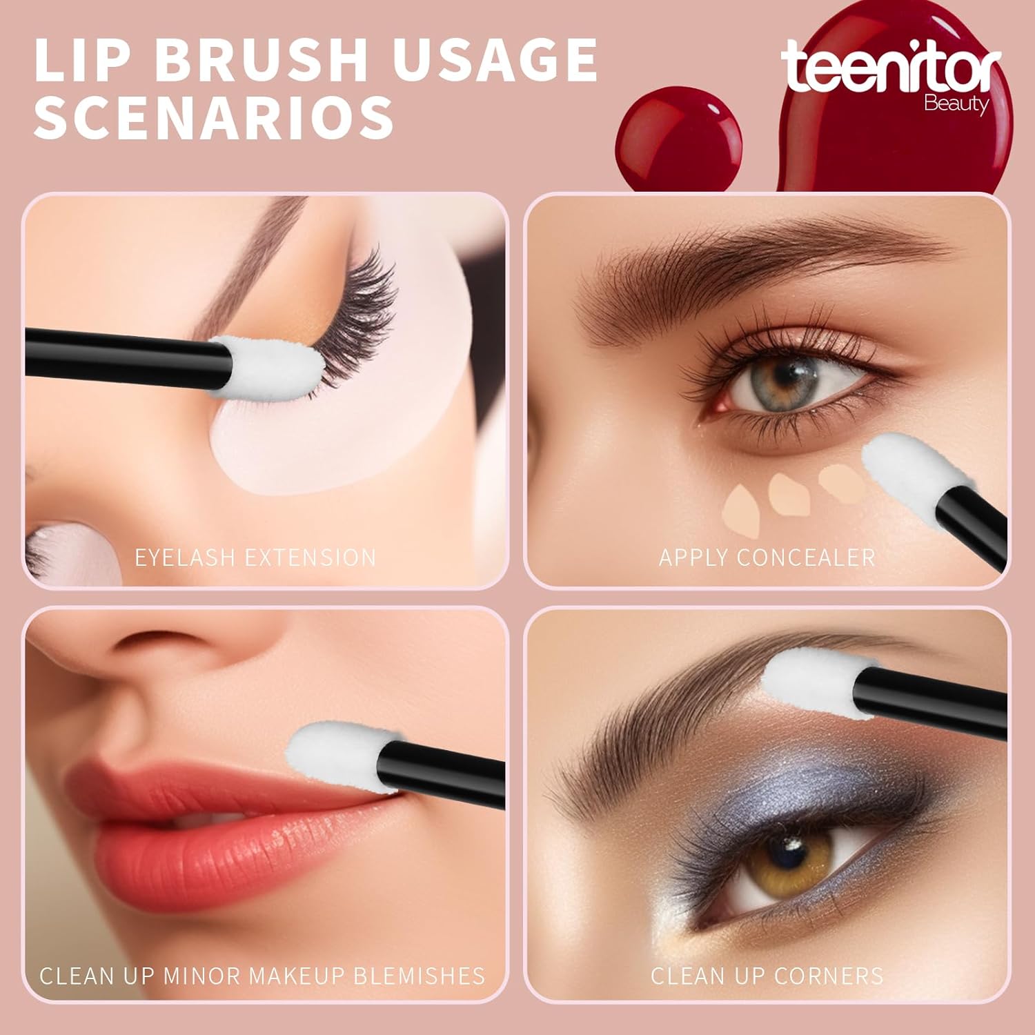 Mascara Wands & Lip Applicators Disposable, Lip gloss Lipsti
