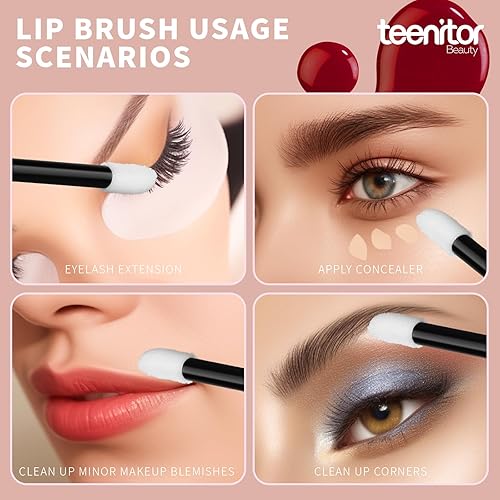 Vista 7 de Teenitor 200 varitas de rímel y aplicadores de labios desechables, probador de lápiz labial para brillo de labios, aplicadores de maquillaje