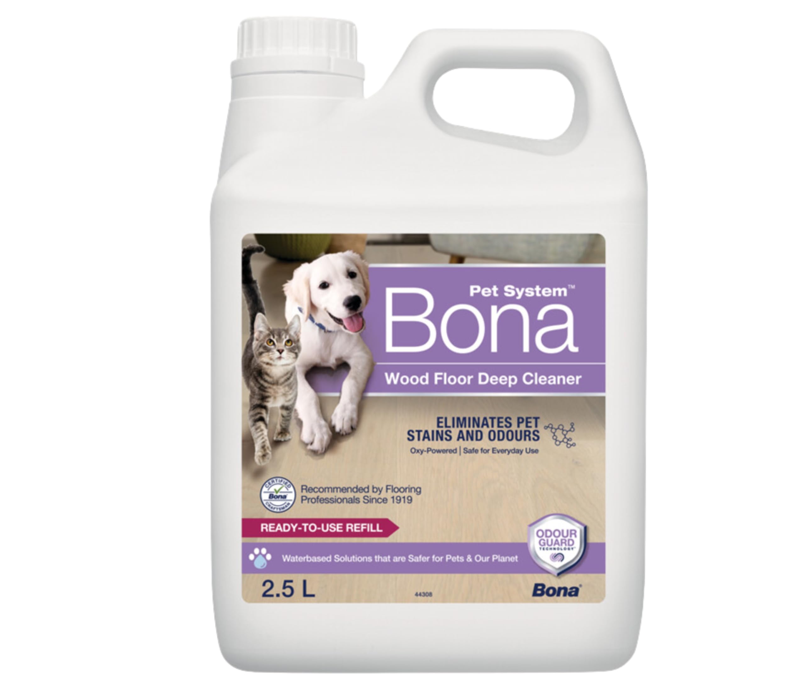 Bona Pet Wood Floor Deep Cleaner Refill (2.5 Litre) Specially for Wooden Floor Homes with Pets |Cleaning Pet Paw Marks, Urine Stains, Dirt, Neutralizes Smell | Dogs, Cats, Puppies