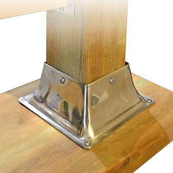 Pylex 13049 Base 44 Decking Post, Stainless