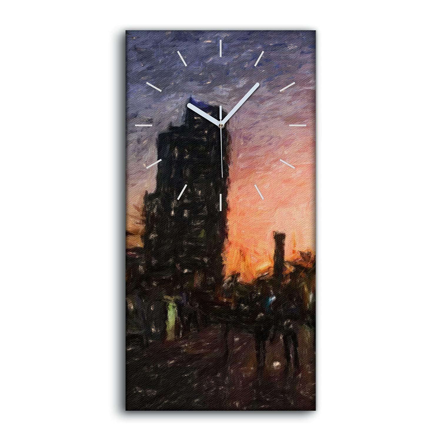 Horloge sur Toile Salon et Chambre Décoration Image Ville Moderne 30x60