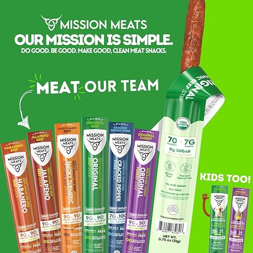 Miniatura 8 de Mission Meats - Palitos de carne para niños, 100% alimentados con pasto y criados en pastos, aperitivos saludables para niños, proteínas sin azúcar,