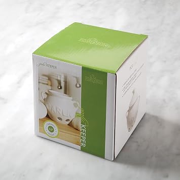 Fox Run Garlic Keeper and Storage, White Ceramic, 5.25 x 4.25 x 5.5