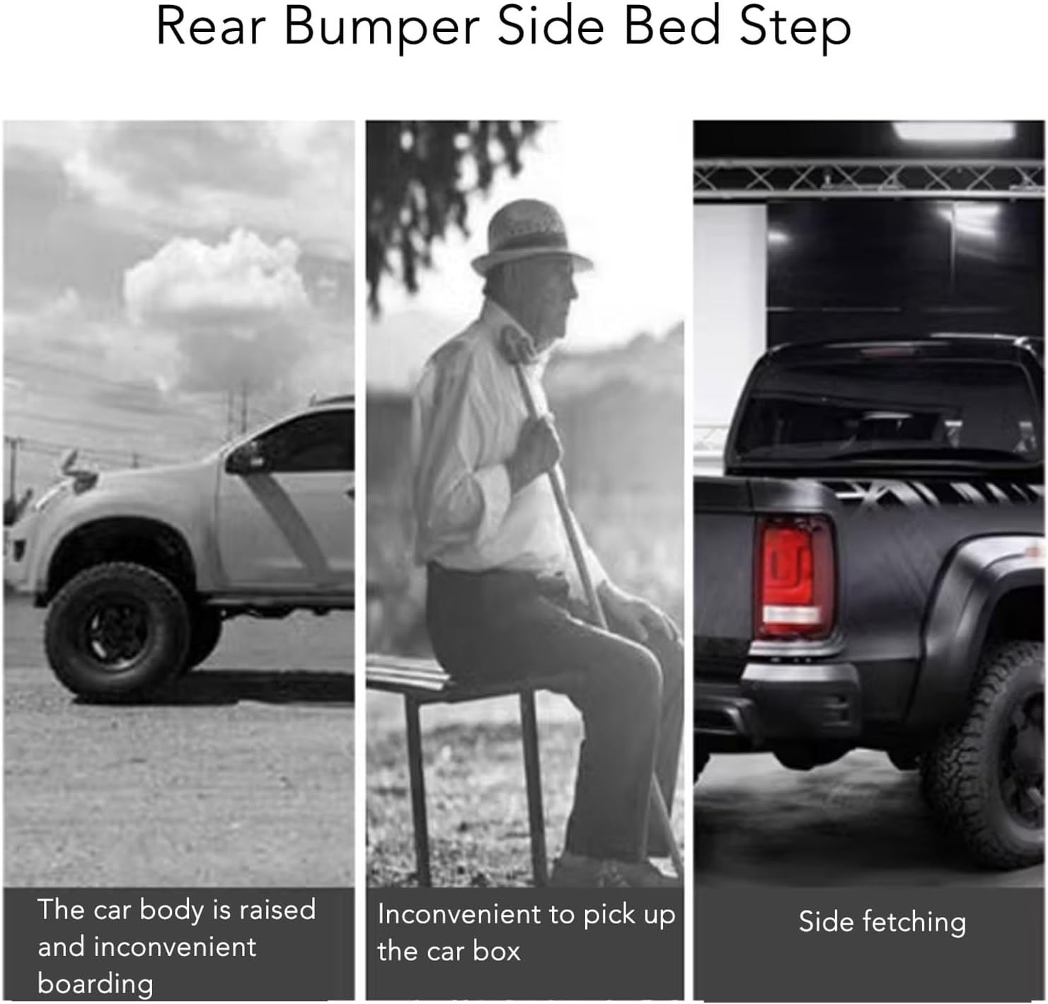 Retractable Truck Cab Side Bed Step, Stainless Steel and Aluminum Construction - Anti - Slip Stability, 300lbs Load Capacity, Easy Access for 1500 2500 3500