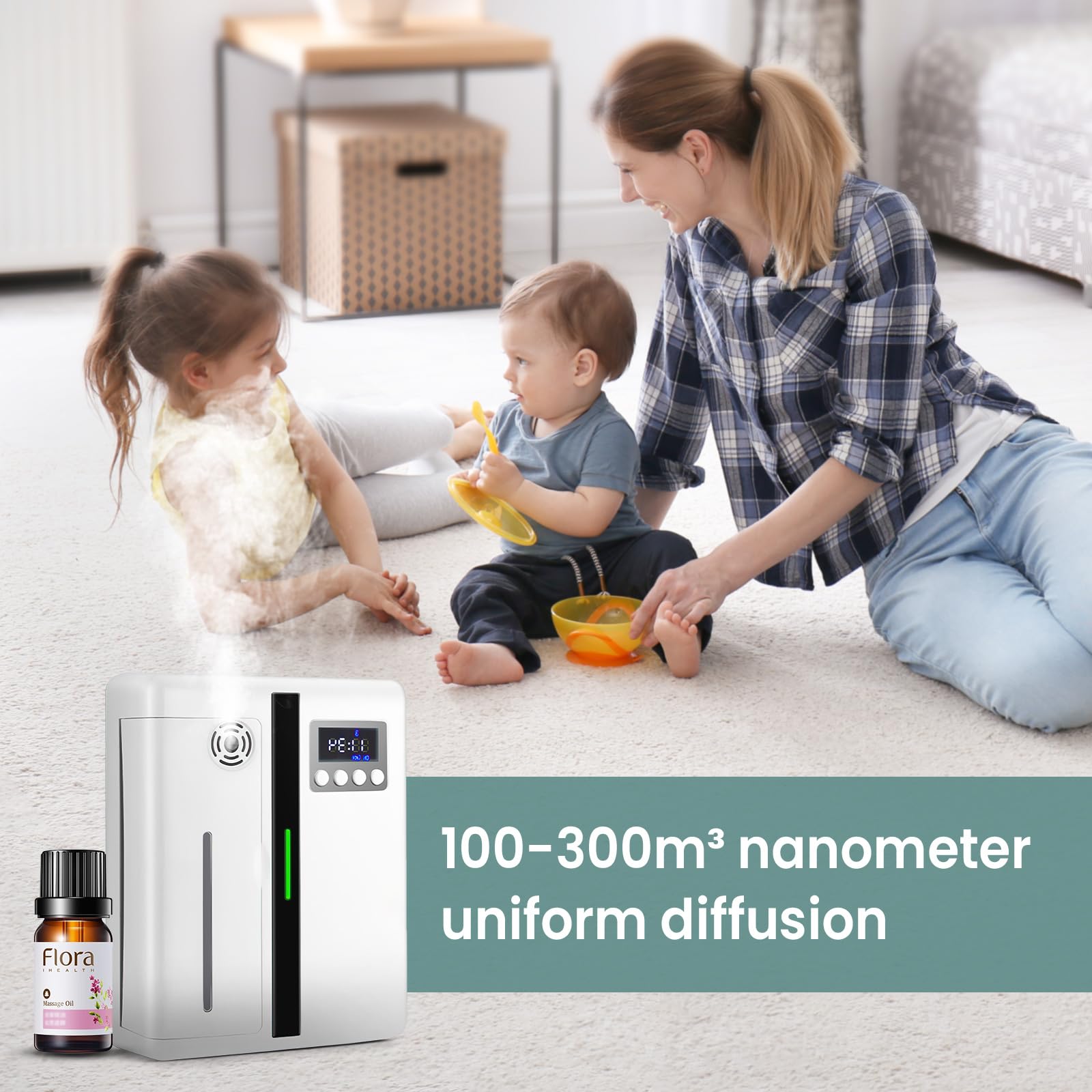 Difusor de aceites esenciales, difusor de aromas humidificadores difusor, difusor ultrasónico de aceites esenciales eléctrico con cronometraje automático, depósito de 160 ml (blanco)