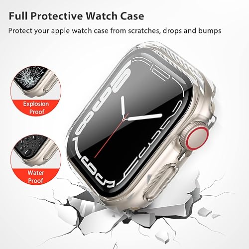 Miniatura 5 de AK Paquete de 3 fundas rígidas de policarbonato con protector de pantalla de vidrio templado compatible con Apple Watch Series 6, SE, 5 y 4 de 1.575