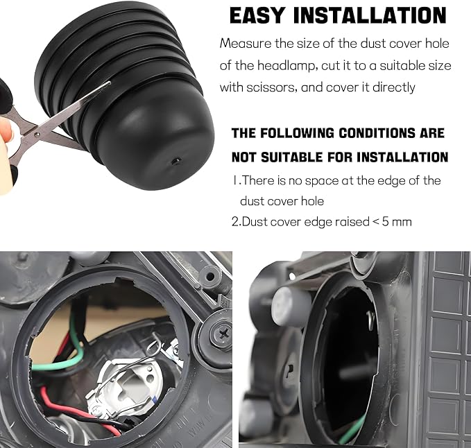 Protector para faros de auto 2 piezas, cubierta anti polvo de caucho miniatura 5