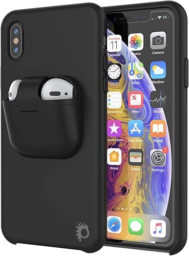 Punkcase Funda para Airpods para iPhone X (serie CenterPods)  Funda delgada y duradera 2 en 1 diseñada para iPhone X (5.8 pulgadas)  Protege tu