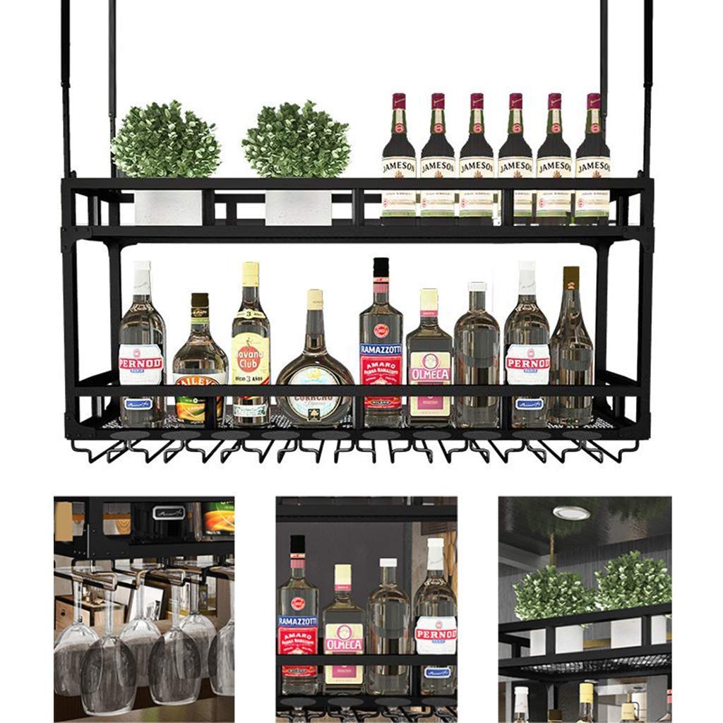 Casier à vin plafond 2 niveaux pour libérer l'espace et ranger vos verres