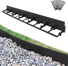 NAIZY 24m Rasenkante mit 100 Erdanker Beeteinfassung Biegbarer Kunststoff Pflasterkante Beetumrandung 7,8cm Hohe Mähkante Gartenpalisade für Garten Rasen Dekorativ, Schwarz (24 Stück/24m)