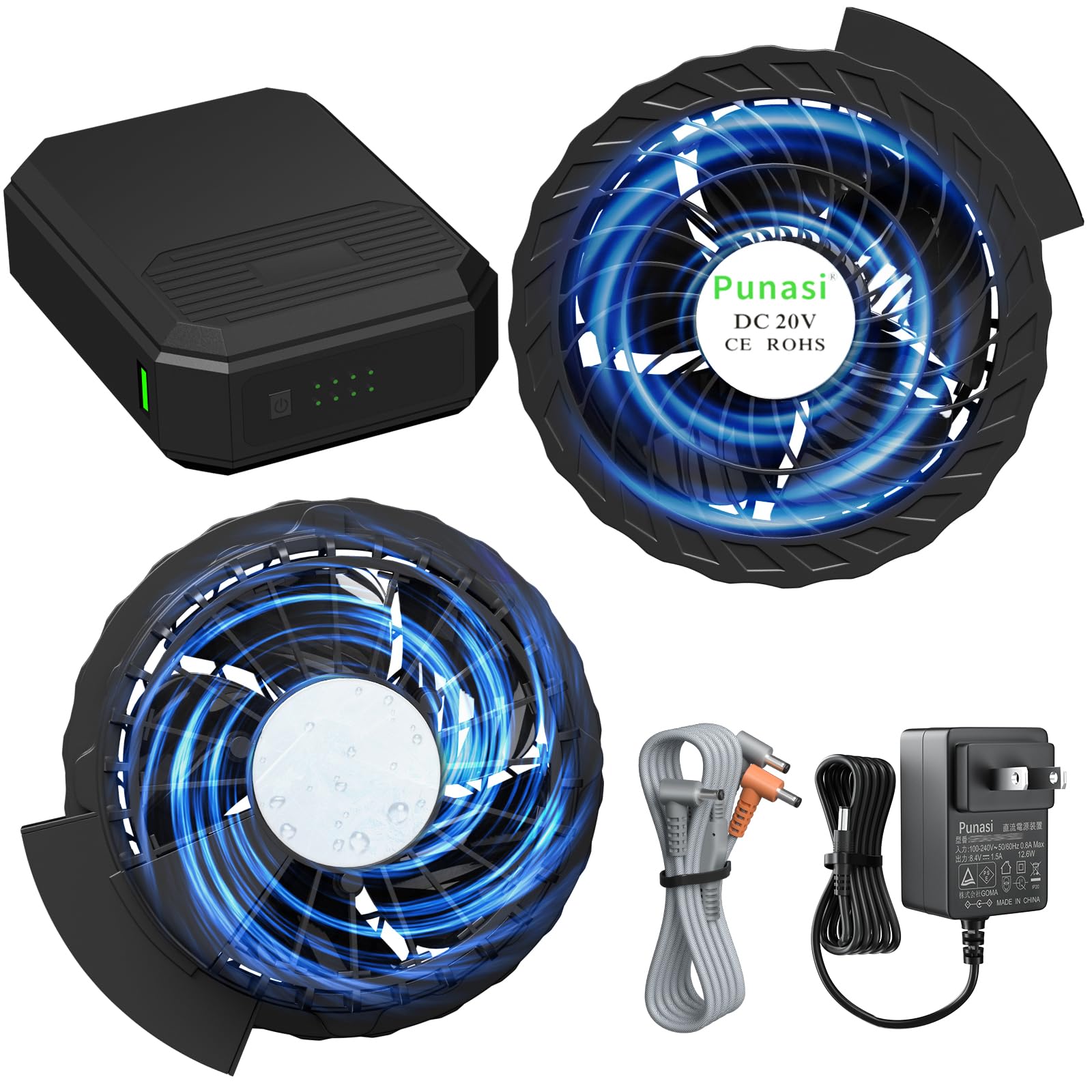 Amazon.co.jp: Punasi 空調作業服用ファン20V 26000Ah大容量バッテリー