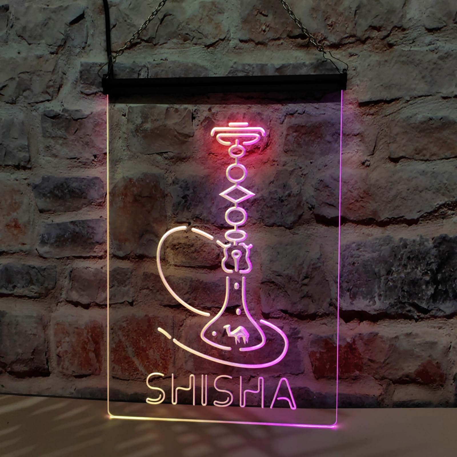 Shisha Neonowy szyld do dekoracji ścian, ściemniane, sterowane przez aplikację neony LED RGB (zasilanie USB) idealne do sklepu z akcesoriami dla palaczy lub męskiej jaskini,30x20cm