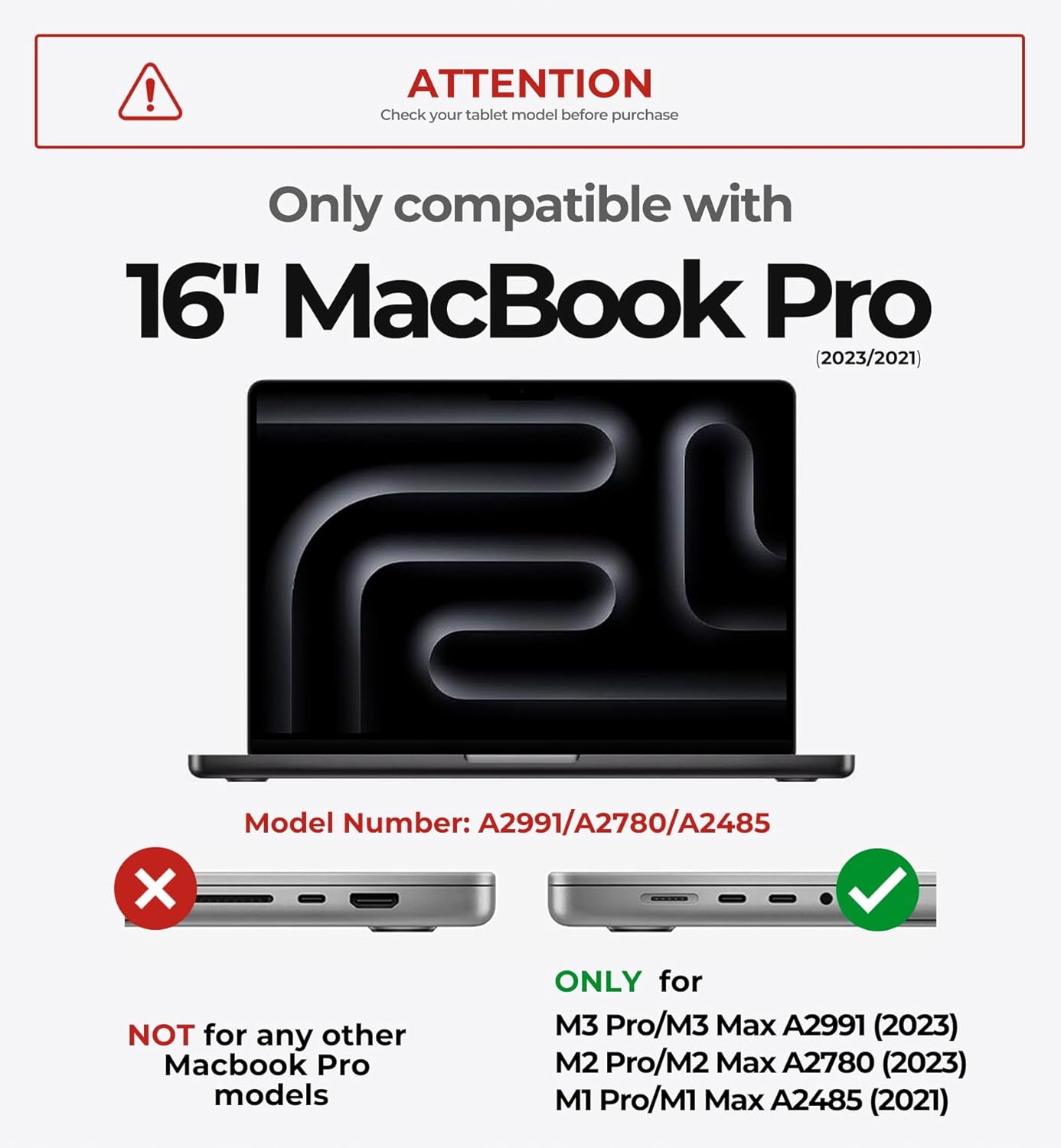 Dexnor for MacBook Pro 16 Inch Case (2024/2023/2021) with Kickstand, M4 / M3 / M2 / M1 Pro/Max (A2991 A2780 A2485) Heavy Duty Full Body Protective Cover with TPU Bumper for MacBook Pro 16 Inch, Black - Image 2