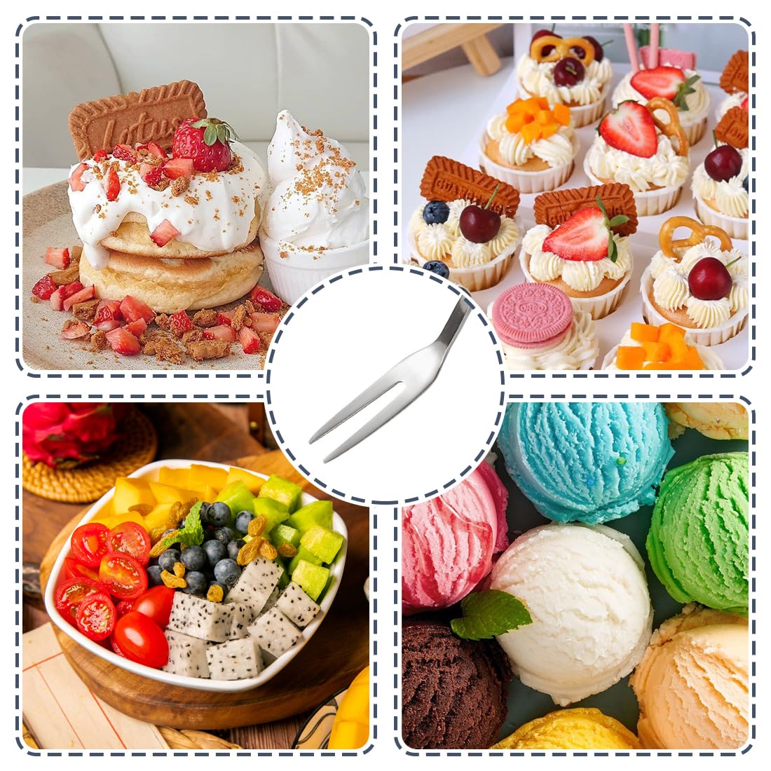 Forchette da frutta da 2 pezzi Forchette da dessert per torta in oro di lusso in acciaio inossidabile Bella mini forchetta utilizzata per la torta nel ristorante con forchetta per lumache in
