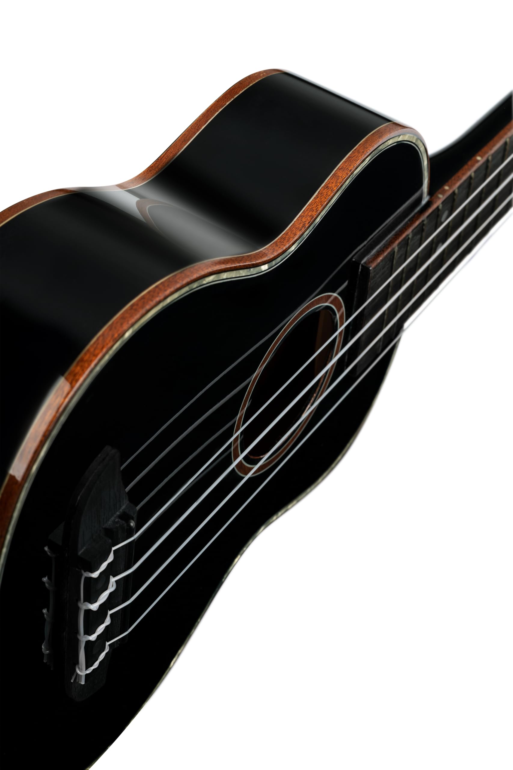 Ortega Guitars Ukulele Soprano Acustico – Onyx Series – Gig Bag Inclusa – Abete Rosso / Mogano, Black (RUOX-SO)