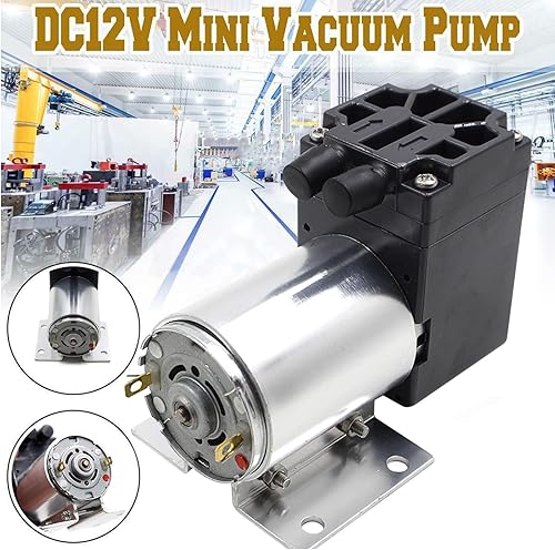 Miniatura 2 de Mini bomba de vacío DC de 12 V - Compresor de aire de bomba de micro diafragma de 6 W, bomba de succión de aire de presión negativa de aluminio para