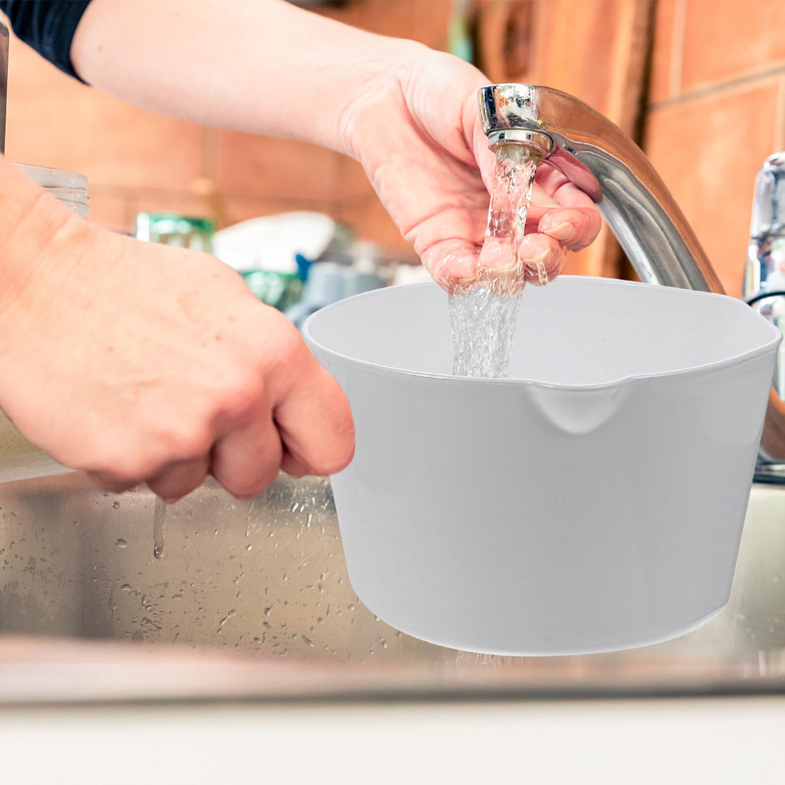 SHINEOFI Cucchiaio Set 2 Pezzi per Acqua da Cucina in Legno Manico Grande Accessorio Impilabile per Uso Domestico e Professionale