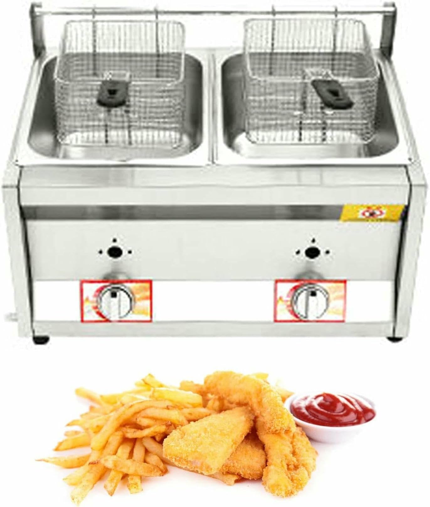 Friteuse professionnelle gaz inox double bac pour réussir toutes vos frites
