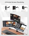Moniteur Triple Mont jusqu'à 32-inch Ecrans, poids lourds 3 Moniteur de bureau avec bras de ressort à gaz, rotation pivotante en Tilt entièrement réglable, cales 19.8 Lbs par bras, VESA 75x75/100x100mm, noir