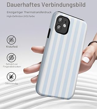 Cute Striped Pattern Case for iPhone 12/12 Pro - Blue