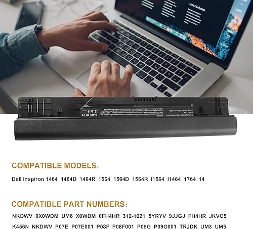 Miniatura 2 de AC Doctor IncBatería para computadora portátil DELL Studio 171745, 1747, 1749Series, PN A3582355M905P U150P W080P Y067P 0W077P, 5200mAh11.1V6cell