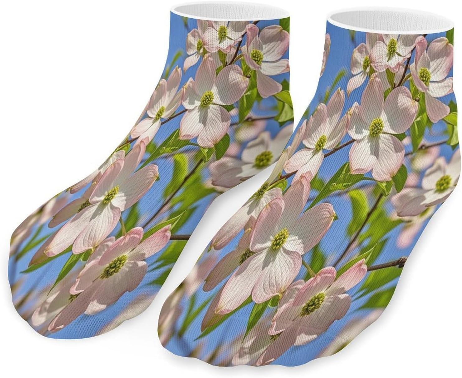 Spring Dogwood Blossoms Ankle Socks for Men Women 5 Pairs